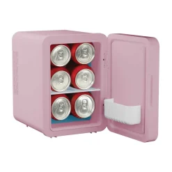 Minilodówka na kosmetyki Elle Home, z lusterkiem LED, 4 l, różowa