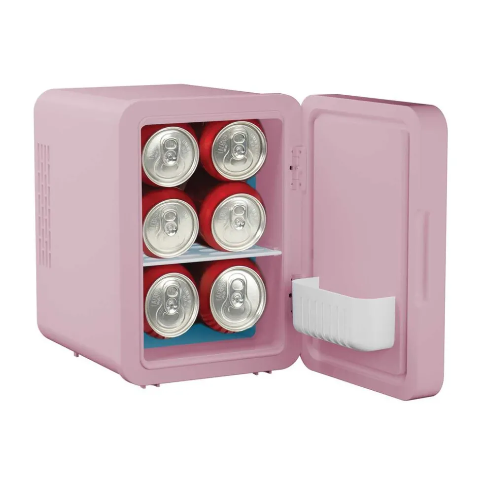 Minilodówka na kosmetyki Elle Home, z lusterkiem LED, 4 l, różowa