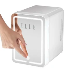 Minilodówka na kosmetyki Elle Home, z lusterkiem LED, 4 l, biała