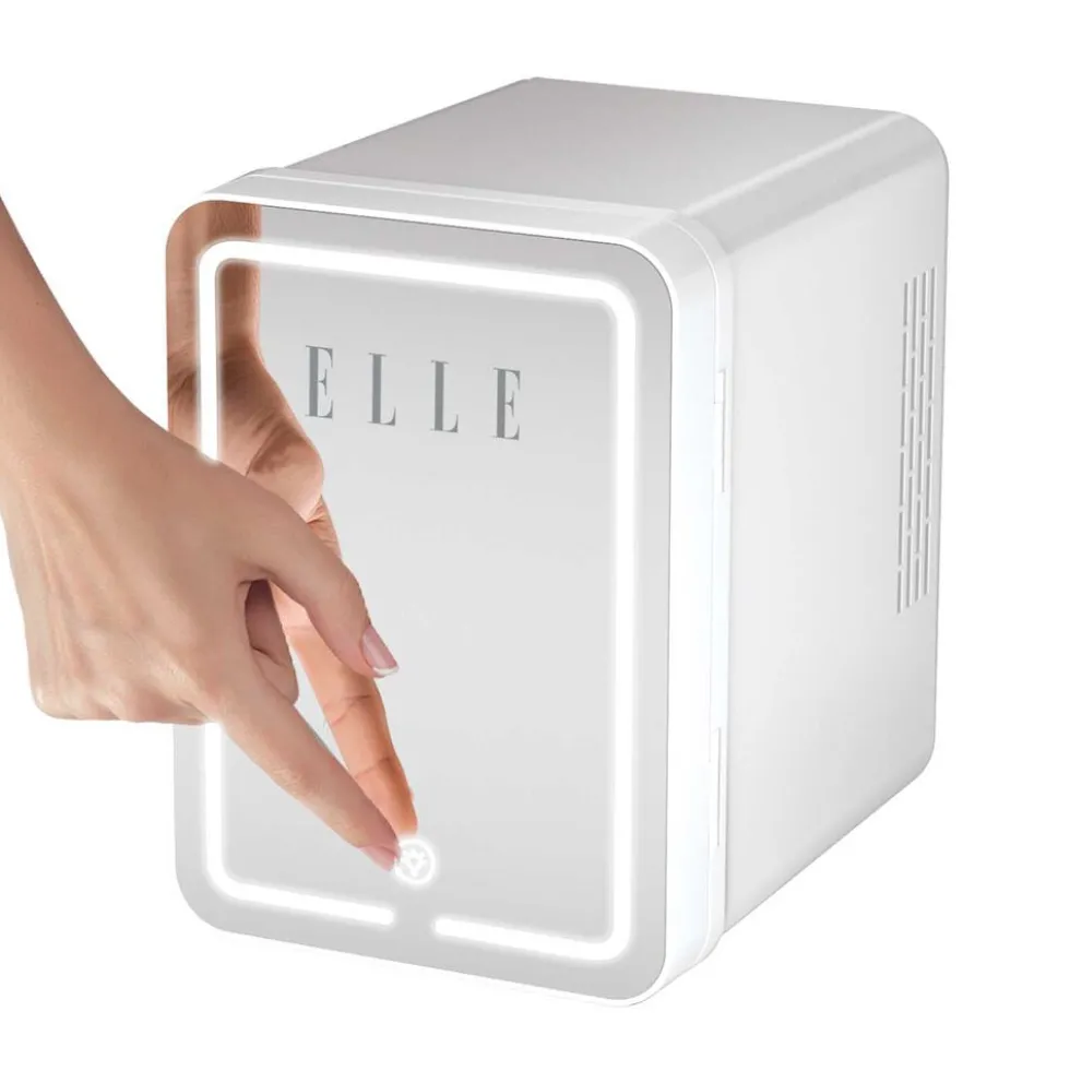 Minilodówka na kosmetyki Elle Home, z lusterkiem LED, 4 l, biała