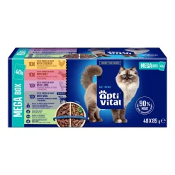 Mokra karma dla kotów OptiVital, saszetki, 4 smaki, 40 x 85 g