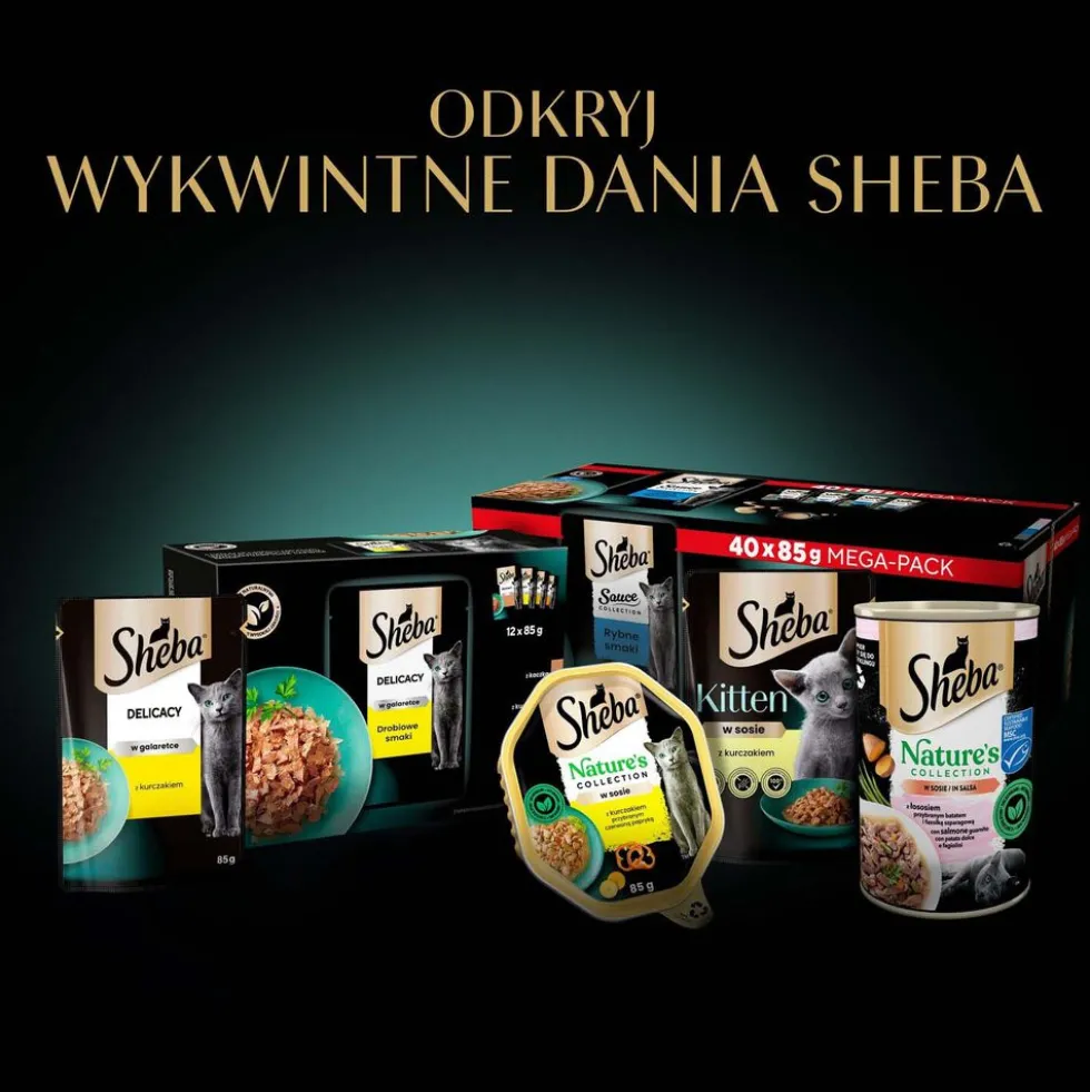 Mokra karma dla kotów Sheba Selection Drobiowe Smaki, w sosie, 120 x 85 g