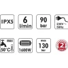 Myjka ciśnieniowa Verto, 1600W, 90-130 barów