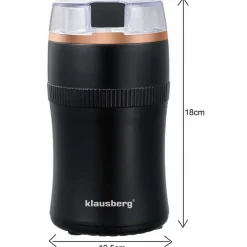 Młynek elektryczny do kawy Klausberg 7601, 200 W, czarny