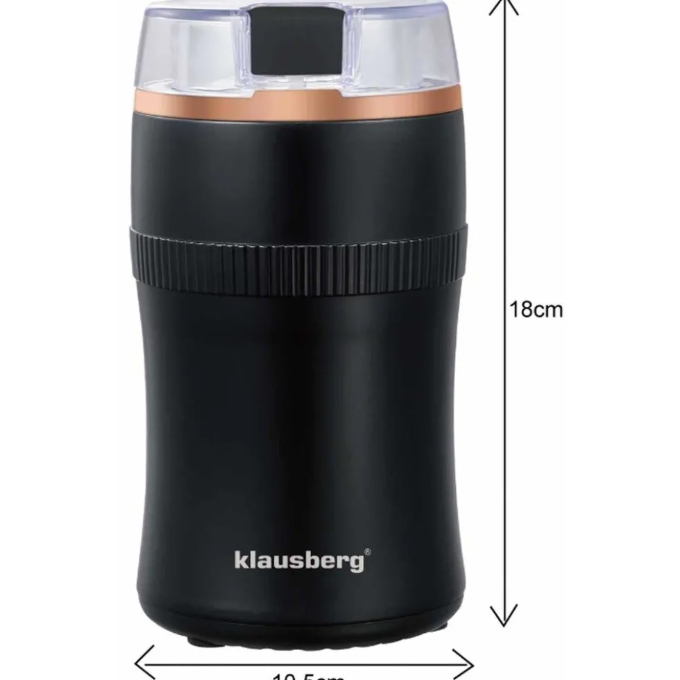 Młynek elektryczny do kawy Klausberg 7601, 200 W, czarny