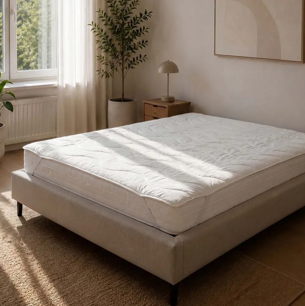 Nakładka na materac 160 x 200 cm Smukee Home Stresness, biała