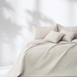Narzuta na łóżko dwustronna 200 x 220 cm Restilo Softa, kremowa
