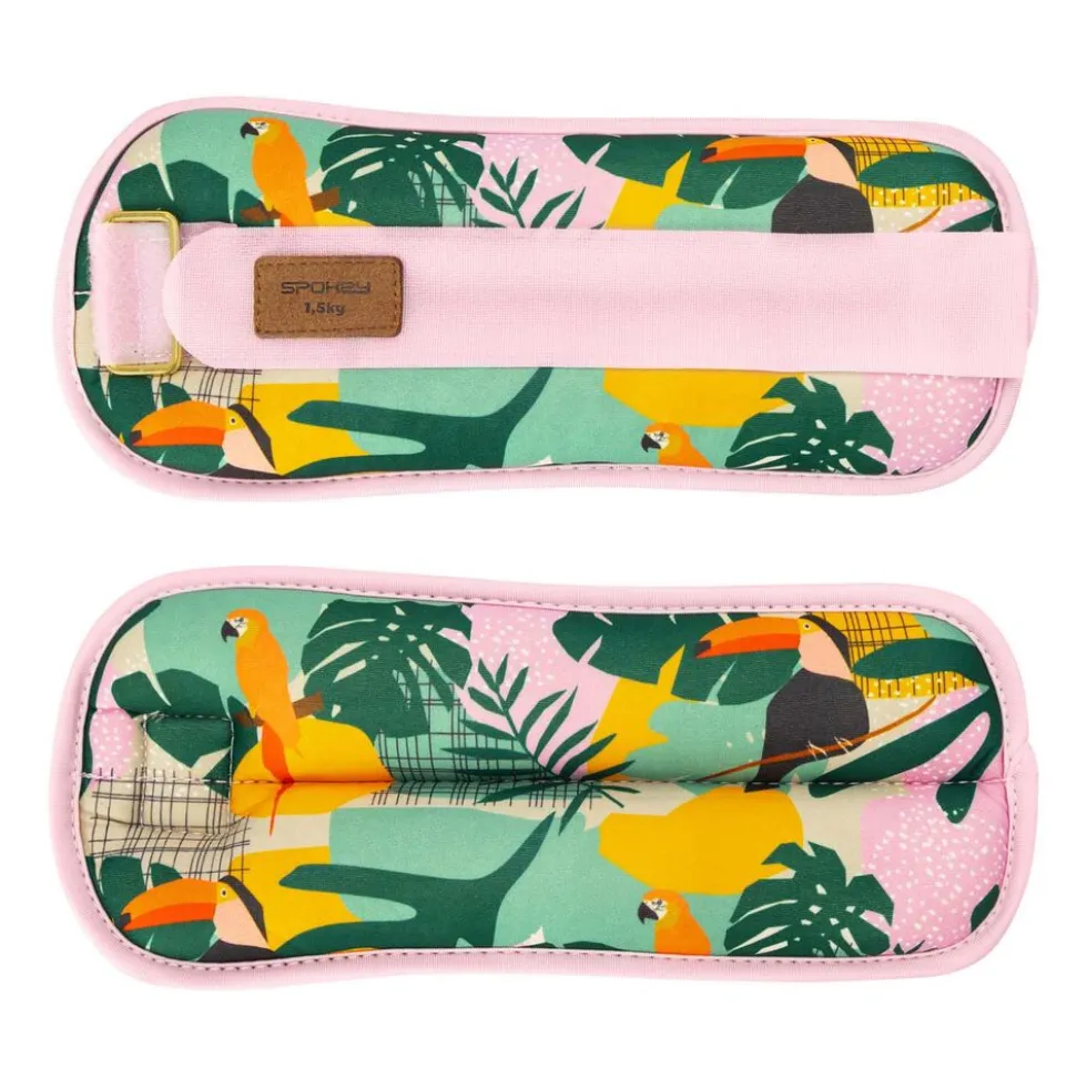 Obciążniki na kostki i nadgarstki Spokey Home Jungle Form, 2 x 1,5 kg, różowe