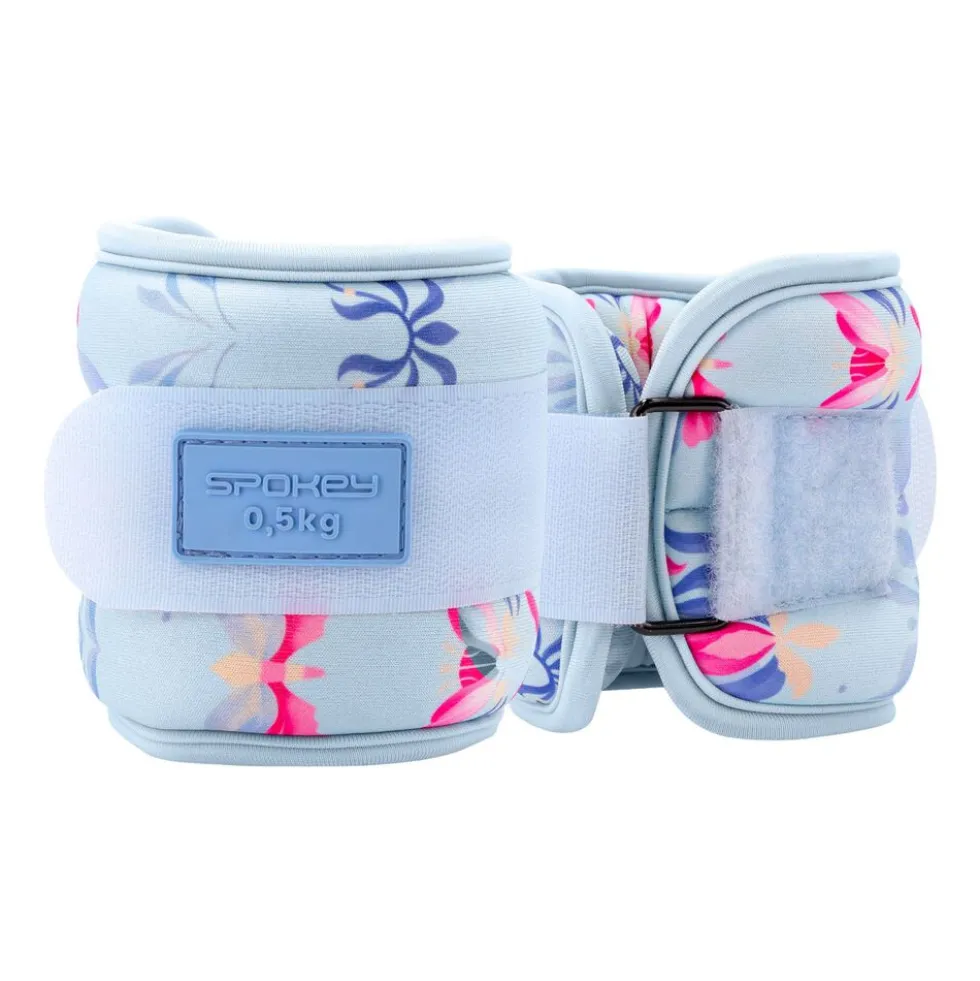 Obciążniki na kostki i nadgarstki Spokey The Bloom Form, 2 x 0,5 kg, niebieskie