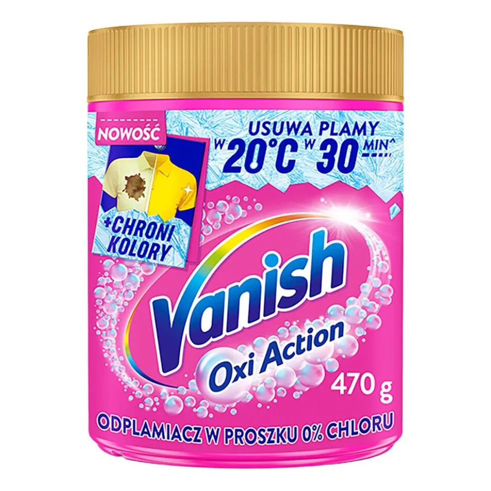 Odplamiacz do tkanin Vanish Oxi Action Pink, 470 g
