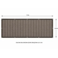 Osłona balkonowa Gardenic, 90 x 500 cm, HDPE, brązowo-czarna