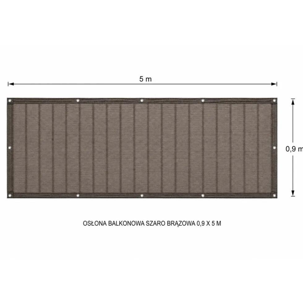 Osłona balkonowa Gardenic, 90 x 500 cm, HDPE, brązowo-czarna