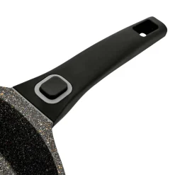 Patelnia 24 cm Starke Pro Svart Marble, z odpinaną rączką, czarna