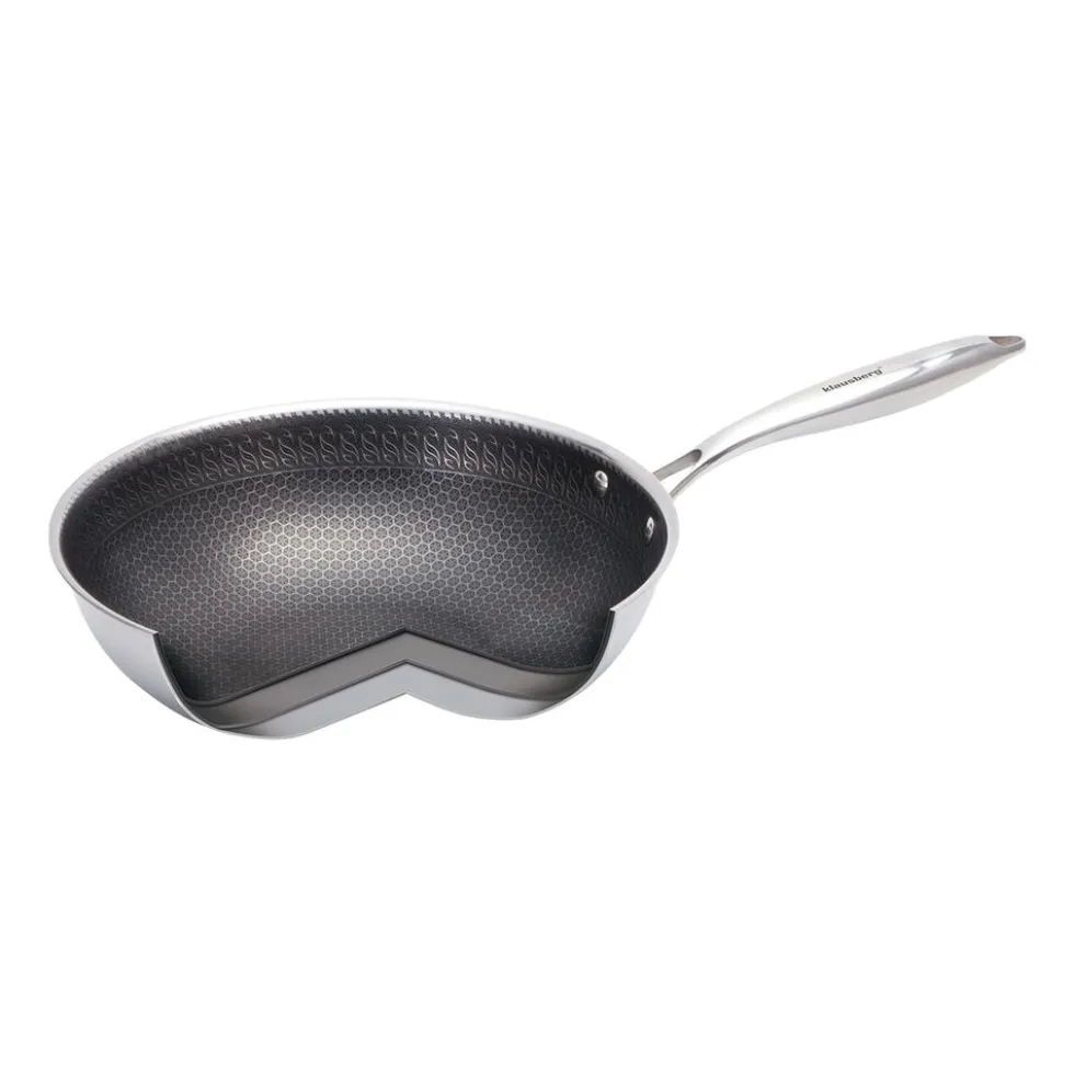 Patelnia wok Klausberg, stal nierdzewna, 28 cm, konstrukcja Triply