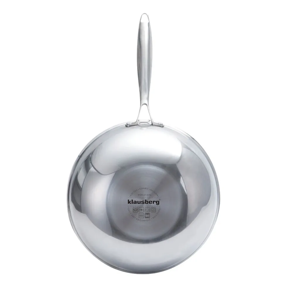 Patelnia wok Klausberg, stal nierdzewna, 28 cm, konstrukcja Triply