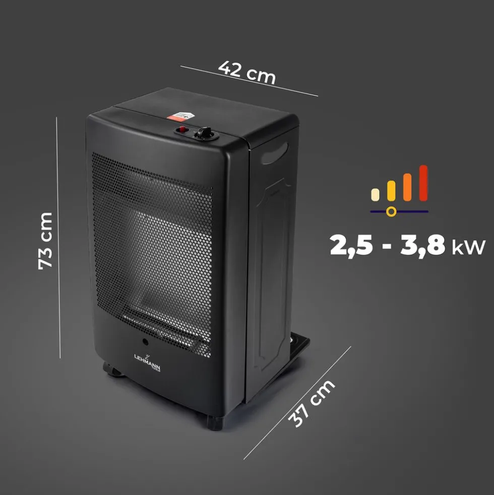 Piecyk gazowy Blue Flame Lehmann Valencia, 3,8 kW, czarny
