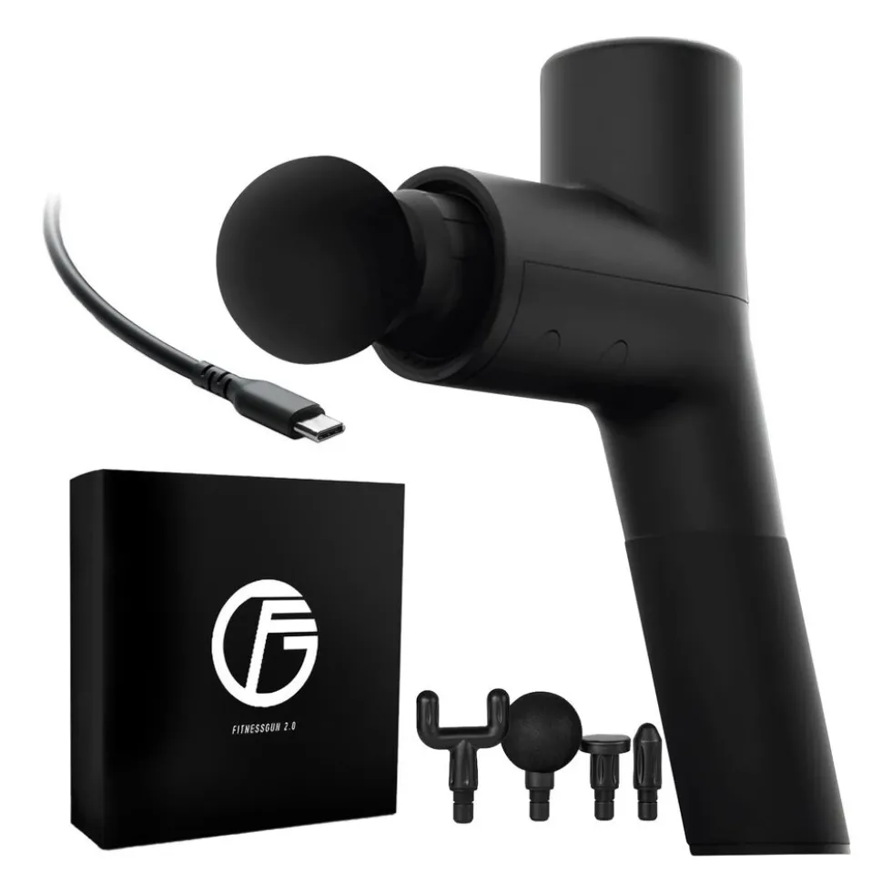 Pistolet do masażu Gymtastic Gymgun Fit 2.0, 4 głowice, 6 poziomów intensywności