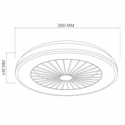 Plafon LED Sanico Goldlux Ghana, 38,5 cm, z wentylatorem, pilot IR