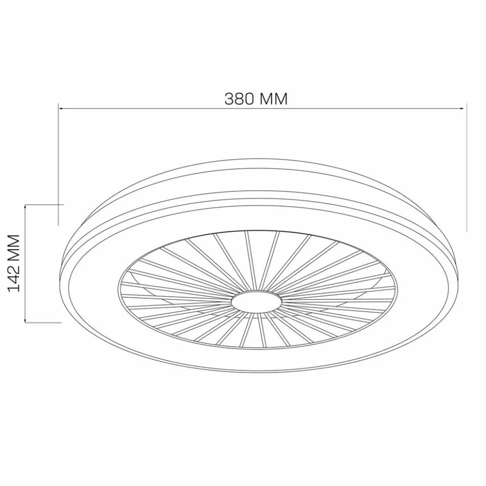 Plafon LED Sanico Goldlux Ghana, 38,5 cm, z wentylatorem, pilot IR