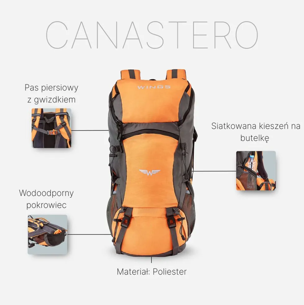 Plecak górski Wings Canastero, 30 l, pomarańczowy
