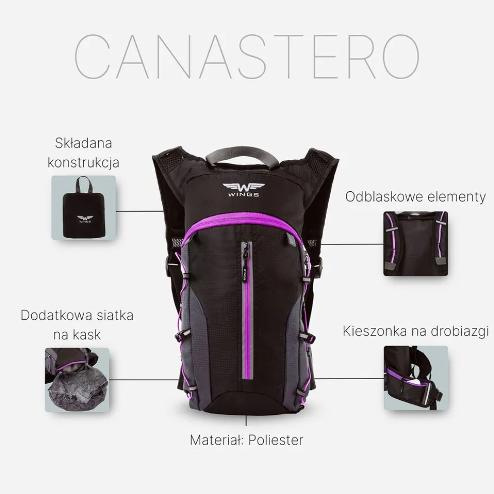 Plecak rowerowy Wings Canastero, 10 l, fioletowy