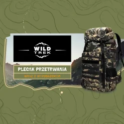 Plecak survivalowy Wild Trek, 60 l, z wyposażeniem, moro