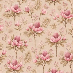 Pościel bawełniana 140 x 200 cm Pation Home Flora, beżowa