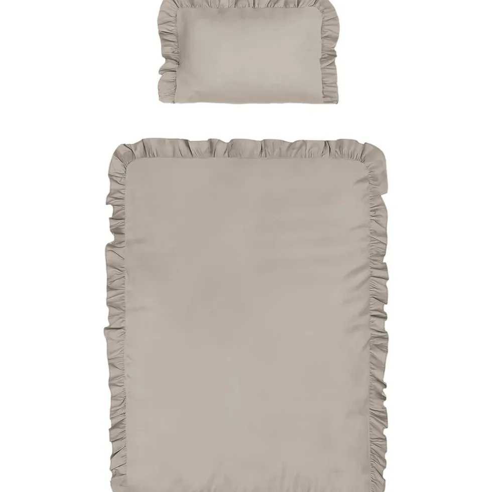 Pościel niemowlęca 100 x 135 cm Pure, z falbaną, taupe