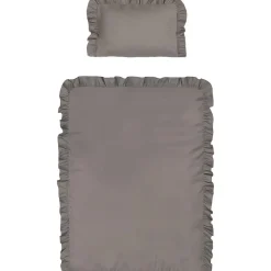 Pościel niemowlęca 90 x 120 cm Pure, z falbaną, ciemnoszara