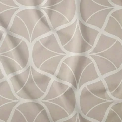 Pościel satynowa 140 x 200 cm Home Satin, beżowa z geometrycznym wzorem