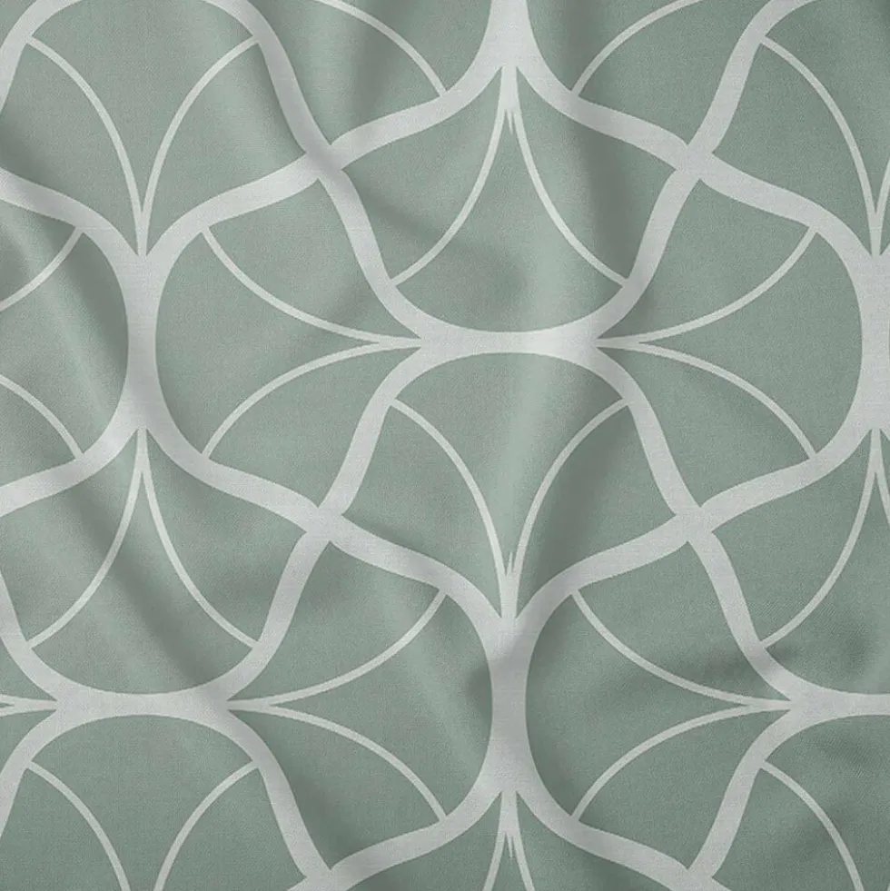 Pościel satynowa 140 x 200 cm Home Satin, miętowa z geometrycznym wzorem