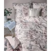Pościel z perkalu 160 x 200 cm Lame Percale, kwiaty, różowa