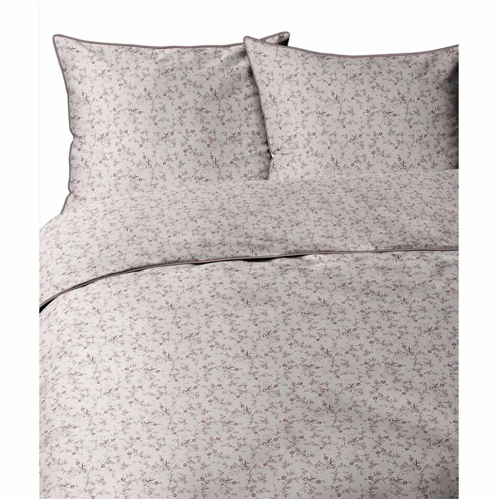 Pościel z perkalu 160 x 200 cm Lame Percale, kwiatki, pudrowy róż