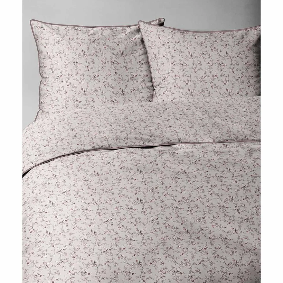 Pościel z perkalu 160 x 200 cm Lame Percale, kwiatki, pudrowy róż