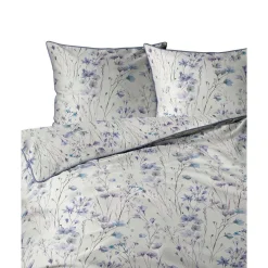 Pościel z perkalu 160 x 200 cm Lame Percale, niebieskie kwiatki