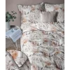Pościel z perkalu 220 x 200 cm Lame Percale, beżowe kwiaty