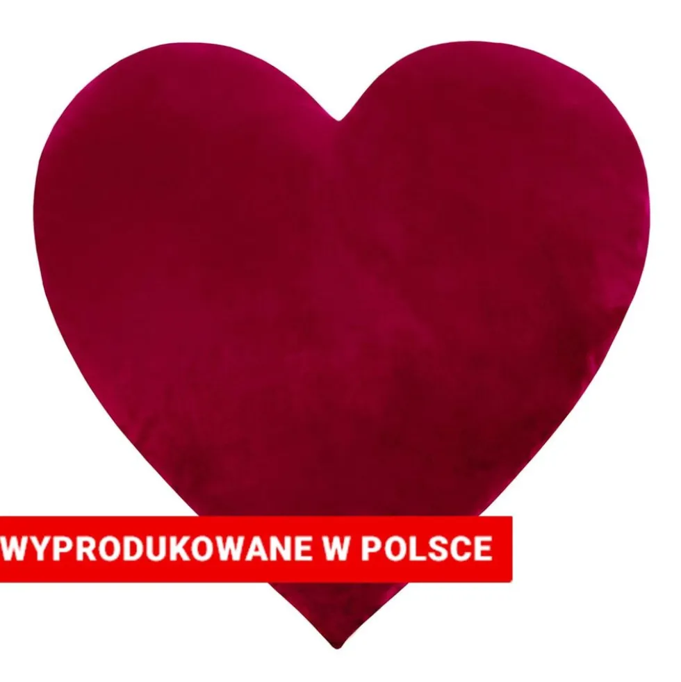 Poduszka Domarex Cleo Serce 45 x 45 cm, welwetowa, bordowa