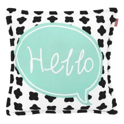 Poduszka Domarex Hello Baby & Love, miętowy nadruk