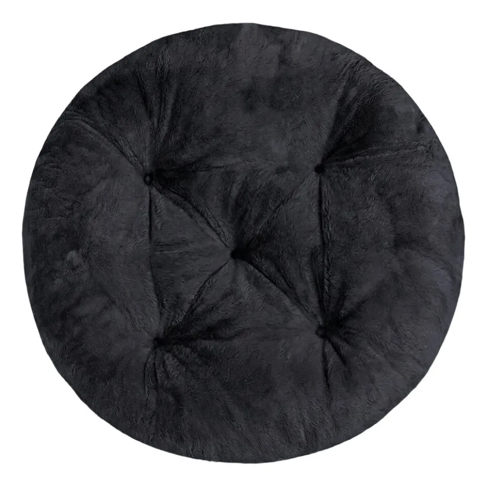 Poduszka okrągła Domarex Ivy Plush, ciemnoszara