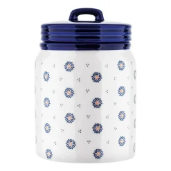Pojemnik ceramiczny z pokrywką Tadar Folklor, 900 ml, biały