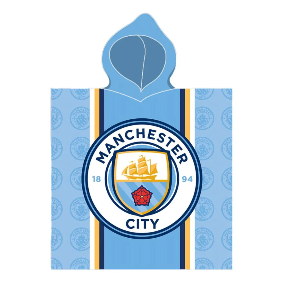 Ponczo kąpielowe dla dzieci Manchester City, 60 x 120 cm