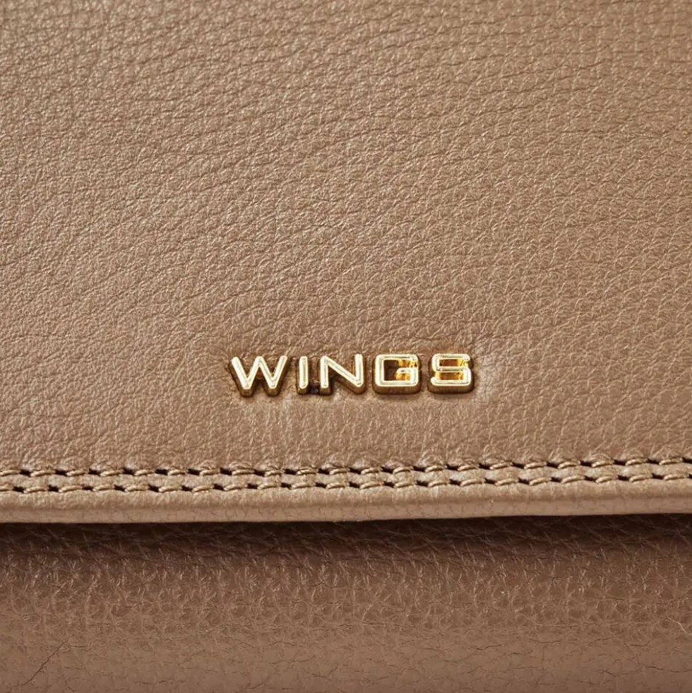 Portfel damski skórzany Wings 2W10, beżowy