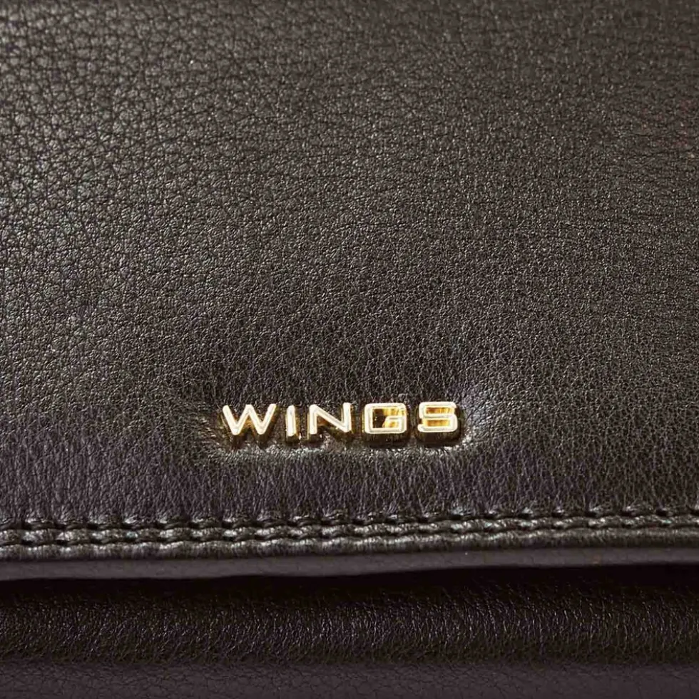 Portfel damski skórzany Wings 2W10, czarny