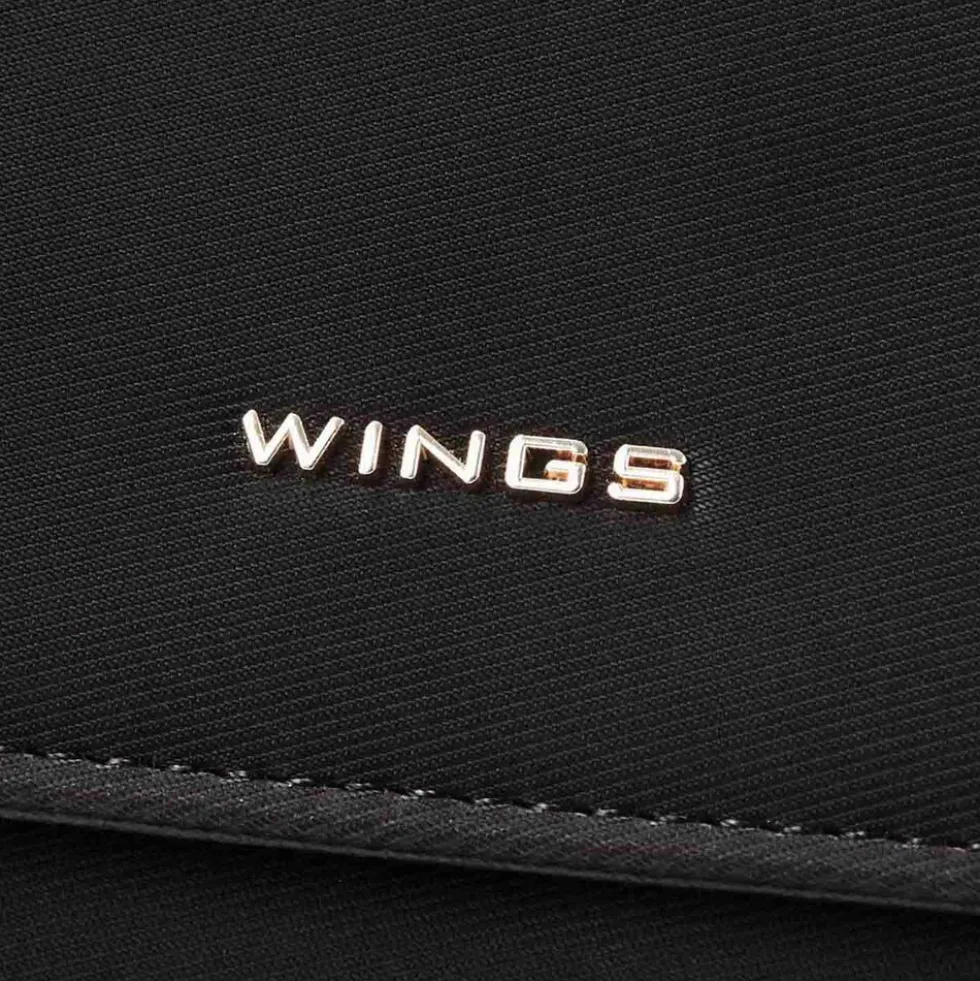 Portfel damski Wings Willow WLL01, 13 x 9 x 2 cm, czarny