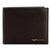 Portfel męski ze skóry bydlęcej Wings, 11 x 13 x 2 cm, RFID, z kieszenią na monety, brązowy