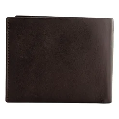 Portfel męski ze skóry bydlęcej Wings, 11 x 13 x 2 cm, RFID, z kieszenią na monety, brązowy