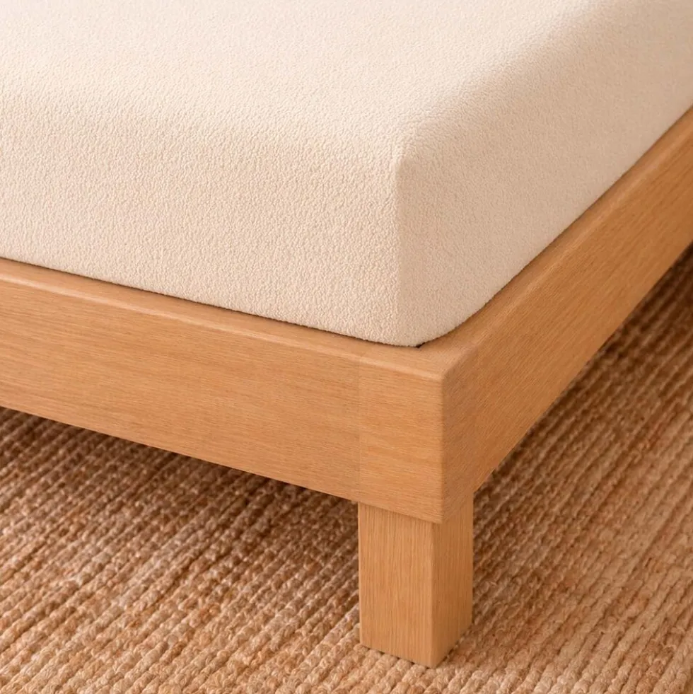 Prześcieradło frotte z gumką 180 x 200 cm Pation Home Luneo, ecru