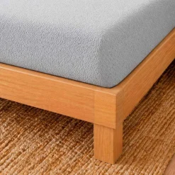 Prześcieradło frotte z gumką 160 x 200 cm Pation Home Luneo, jasnoszare
