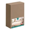 Prześcieradło z gumką 140 x 200 cm Pation Home Nexa, ciemnobeżowe