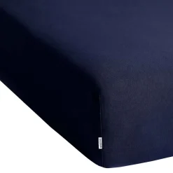 Prześcieradło z gumką 80-90 x 200 cm Restilo Amber, granatowe